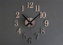  iCasso 3D Creative Home Modern Art Slivery Numerals Decoration DIY Wall Clock Home Decor