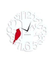 Blacksmith Red & White Laminated Aluminium Sparrow On Tree Wall Clock