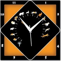  Amore Animal Speedometer Analog Wall Clock (Black) 