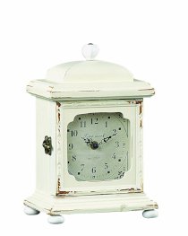 Creative Co-op Wood Mantle Clock, Cream