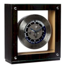 Seiko Mantel Automatic World Timer Clock Genuine Dark Ebony Veneer Wooden Case