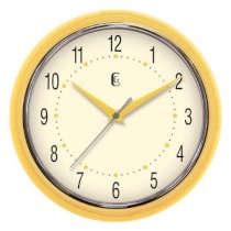  Geneva Clock Company 9-1/2" Yellow Plastic Wall Clock