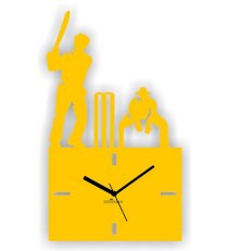 Cricket Winning Stroke Wall Clock Yellow