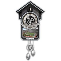 Oakland Raiders Tribute Wall Clock With Cuckoo Bird In Helmet by The Bradford Exchange