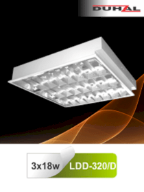Máng đèn phản quang âm trần chóa Parabol thanh ngang nhôm sọc Duhal LDD 320/D