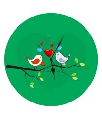 Blacksmith Green Love Birds Wall Clock