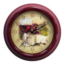  Geneva Clock Company 9" Wine Theme Wall Clock