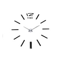 Mokingtop New Luxury DIY 3D Wall Clock Home Decor Bell Cool Mirror Stickers Watch (Black)