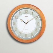 Rhythm Trendy Round Wooden Wall Clock Light Brown