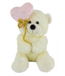 Dhoom Soft Toys Teddy Bear Balloon Just For You White- 8inches