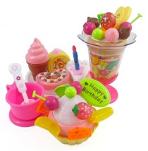 Birthday Party Play Food Set for kids with Cupcake, Cakes, Ice Cream & Sundae