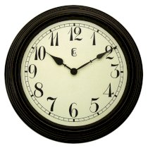 Geneva 15" Plastic Decorative Wall Clock, Black
