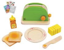 Hape 3105 Pop-Up Toaster Play Food Toy with Coloring Book