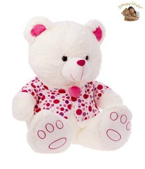 Dimpy Stuff White Teddy Bear with Colourful T-shirt Soft Toy-50 cm