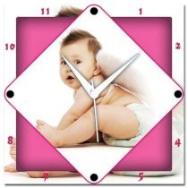  Amore Angel Baby Analog Wall Clock (Pink) 