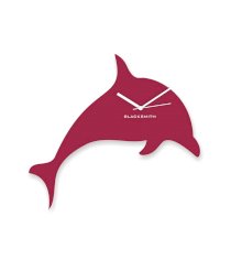 Blacksmith Maroon Laminated Aluminium Dolphin Wall Clock