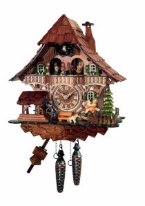 Traditional Cuckoo Clock Black Forest House with dancers Kitchen & Home