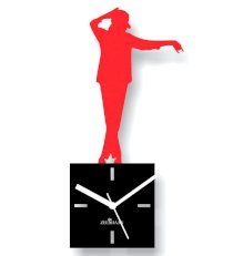 Zeeshaan Dancing MJ Red and Black Wall Clock