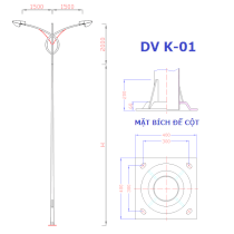 Cột thép tròn côn 78 cần đôi Davilighting DVTC 7-78