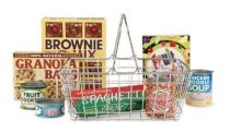 Sturdy Wire Shopping Basket Stocked With Play Food - Melissa & Doug Grocery Basket Toy