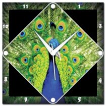  Amore Dancing Peacock Analog Wall Clock (Multicolor) 