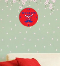 Zeeshaan World's Best Dad Red and Blue Round Wall Clock