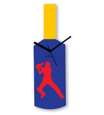 Cricket Master Blaster Style Wall Clock Blue and Yellow