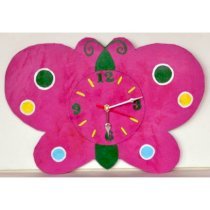 Magique Creations Pink, Green & Yellow Butterfly Wall Clock MA977DE42BLPINDFUR