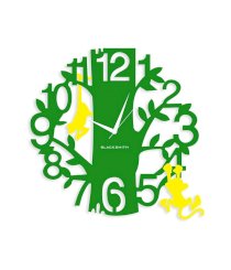 Blacksmith Yellow & Green Laminated Aluminium Monkey Hanging On A Tree Wall Clock