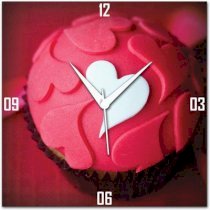  Amore Ice Heart Analog Wall Clock (Pink) 