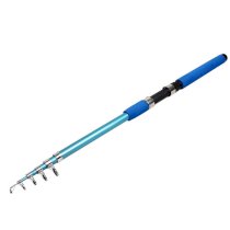 Blue Nonslip Handle Line Guide 2.4M 6 Sections Retractable Fishing Pole