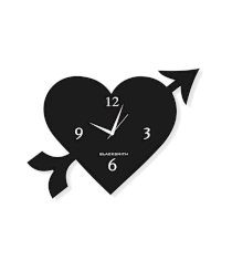 Blacksmith Black Laminated Aluminium Love Struck Heart Wall Clock