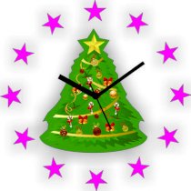 Zeeshaan Christmas Tree With Stars Analog Wall Clock