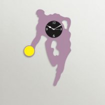 Timezone Abstract Sportsman Wall Clock Mauve And Black TI430DE57YRQINDFUR