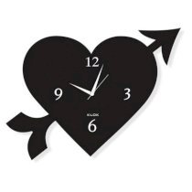 Klok Love Struck Heart Wall Clock Black KL593DE99ZXSINDFUR