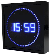 Diastar Stylish Big Digital Led Clock with Circling Led Second Indicator, Blue Display