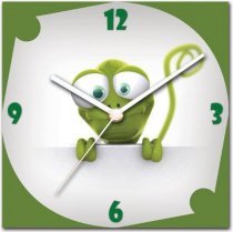 StyBuzz Green Lizard 2 Analog Wall Clock