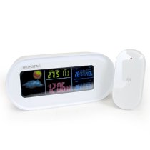 JCC Stylish Weather Station Weather Forcast Temperature Humidity Desk LCD Color Display Alarm Clock