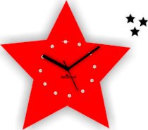 Zeeshaan Stars In Stars Red And Blue Analog Wall Clock