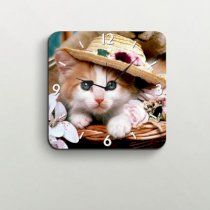FurnishFantasy Cat With Hat Wall Clock FU355DE33JBUINDFUR