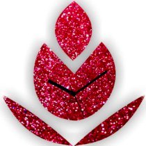 Zeeshaan Glitter Budding Flower Red Analog Wall Clock