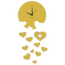Klok Falling Hearts Wall Clock Golden KL593DE69AGOINDFUR