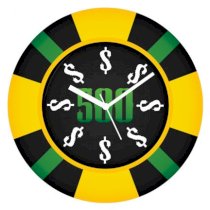 Crysto 500$ Poker Chip Wall Clock CR726DE06LZDINDFUR