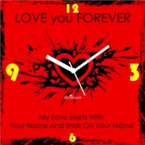 Zeeshaan Love Starts and End at U Analog Wall Clock