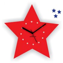 Crysto Stars In Stars Red & Blue Wall Clock CR726DE70BTDINDFUR