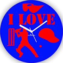Zeeshaan Cricket I Love Cricket Analog Wall Clock
