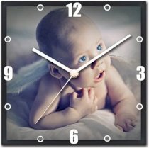 StyBuzz Cute Blue Eyes Baby Analog Wall Clock
