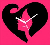 Zeeshaan In My Heart Pink And Black Analog Wall Clock