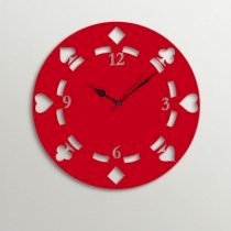  Timezone Playing Cards Suits Wall Clock Red TI430DE56XYLINDFUR