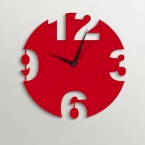  Timezone Simple Number Wall Clock Red  TI430DE87YBCINDFUR